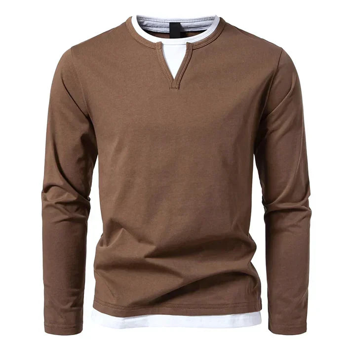 DUMONT LYON | T-SHIRT À MANCHES LONGUES EN COTON PEIGNÉ PREMIUM