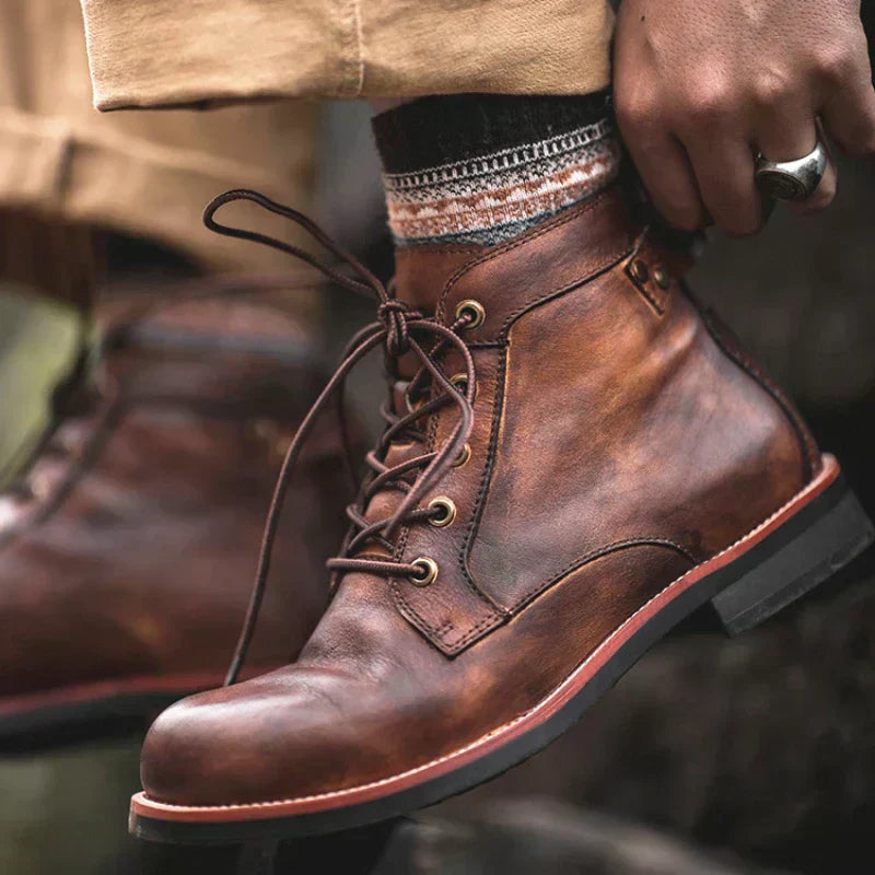 DUMONT LYON | BOTTES POUR HOMME À BOUT ROND RÉTRO