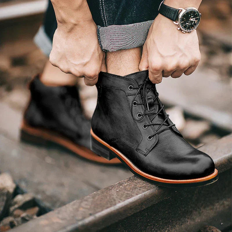 DUMONT LYON | BOTTES POUR HOMME À BOUT ROND RÉTRO