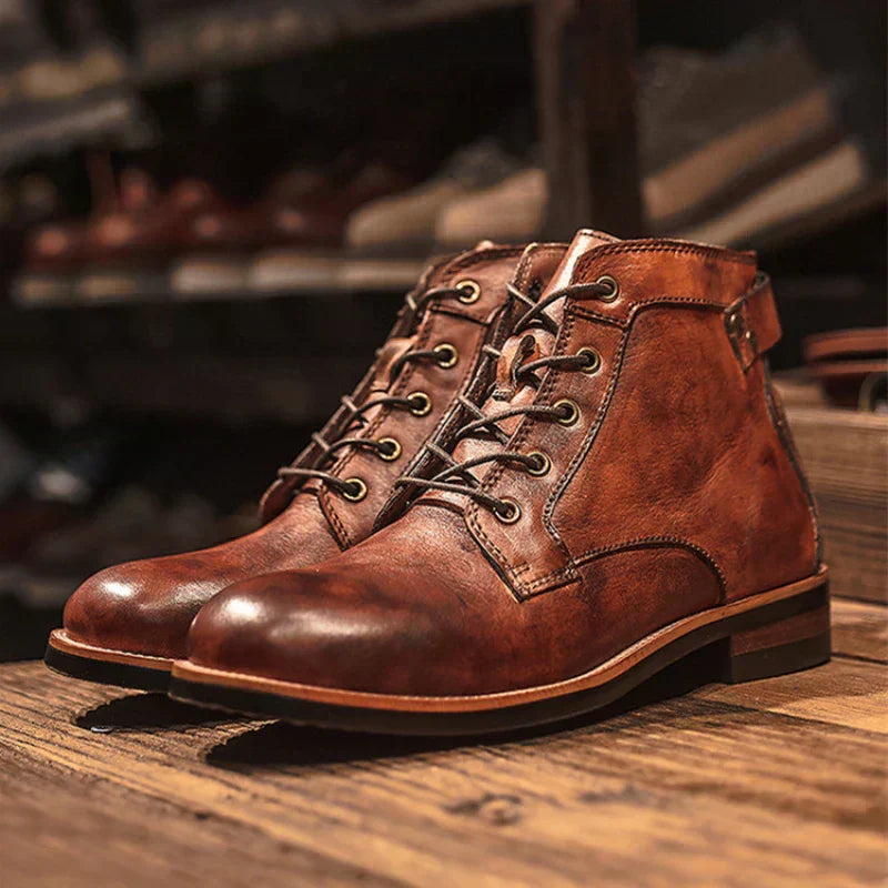 DUMONT LYON | BOTTES POUR HOMME À BOUT ROND RÉTRO