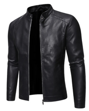 DUMONT LYON | VESTE EN CUIR AVEC COL MONTANT