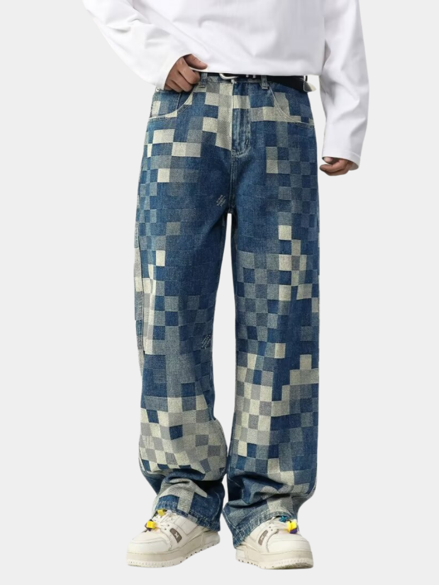 Jean En Denim Effet Pixel Pour Homme