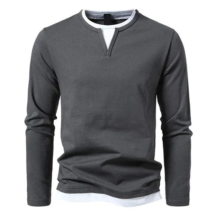 DUMONT LYON | T-SHIRT À MANCHES LONGUES EN COTON PEIGNÉ PREMIUM