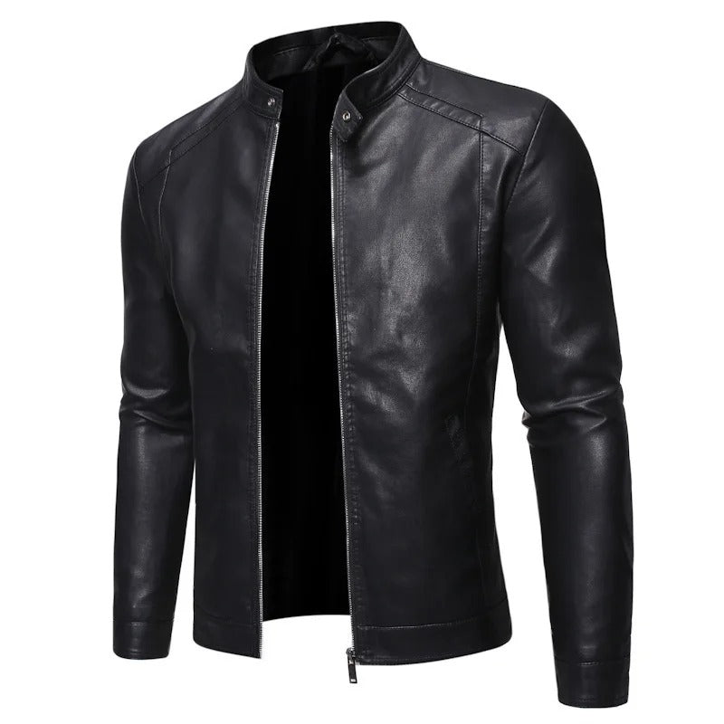 DUMONT LYON | VESTE EN CUIR AVEC COL MONTANT