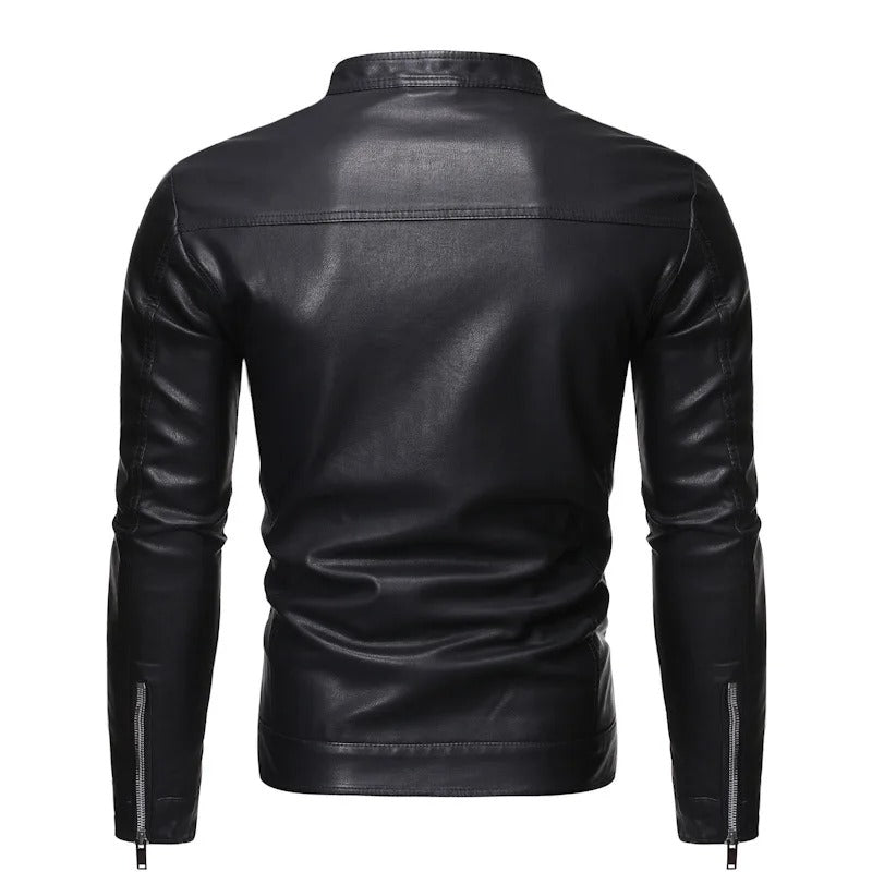 DUMONT LYON | VESTE EN CUIR AVEC COL MONTANT