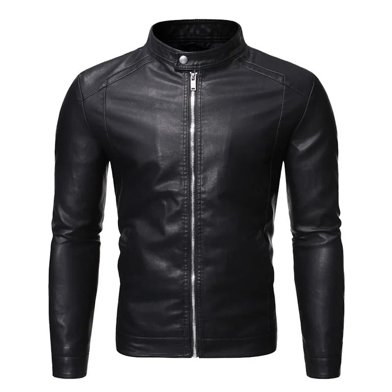 DUMONT LYON | VESTE EN CUIR AVEC COL MONTANT