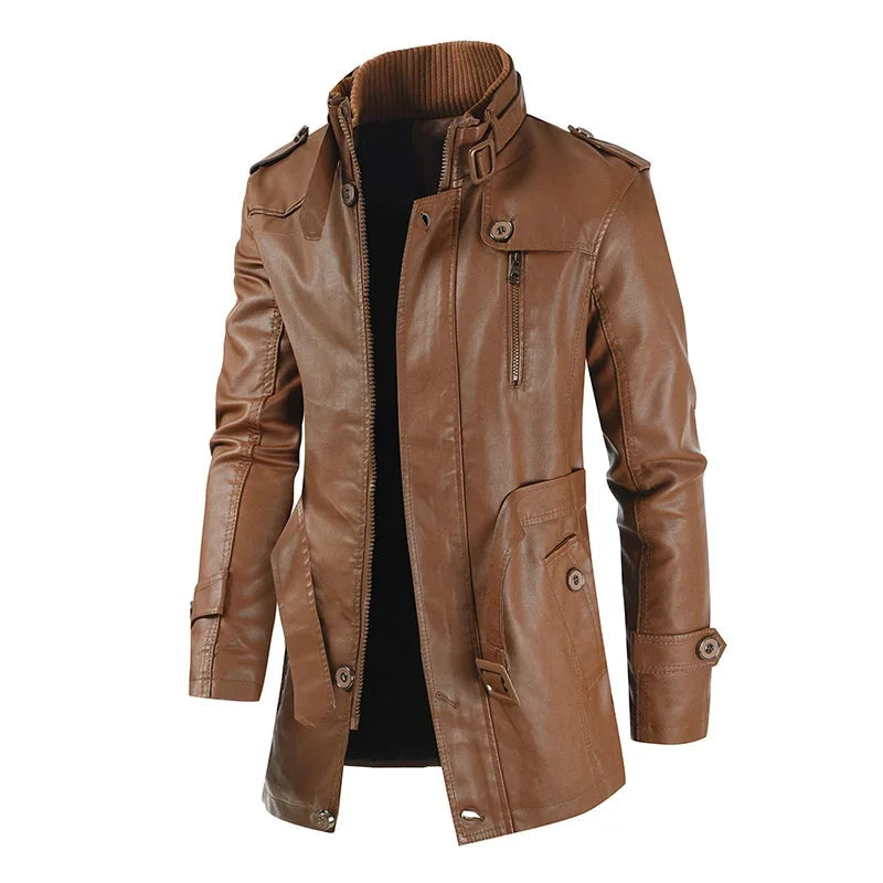 DUMONT LYON | VESTE DE BIKER EN CUIR LONGUE ÉLÉGANTE