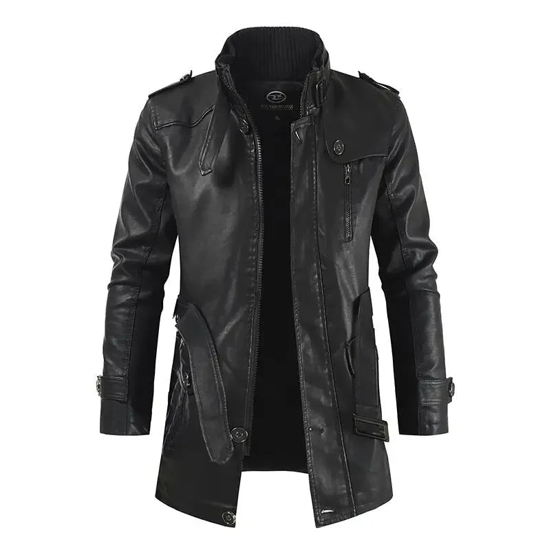 DUMONT LYON | VESTE DE BIKER EN CUIR LONGUE ÉLÉGANTE
