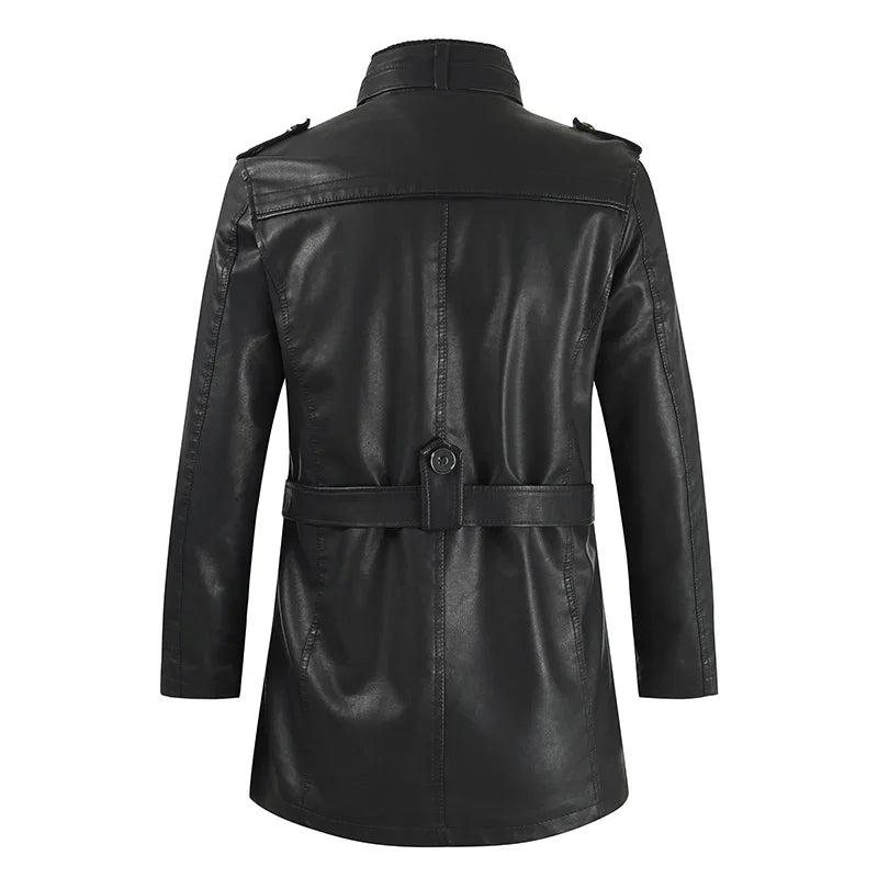DUMONT LYON | VESTE DE BIKER EN CUIR LONGUE ÉLÉGANTE