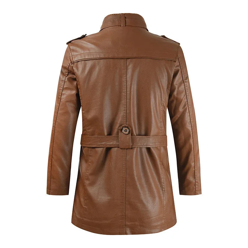 DUMONT LYON | VESTE DE BIKER EN CUIR LONGUE ÉLÉGANTE