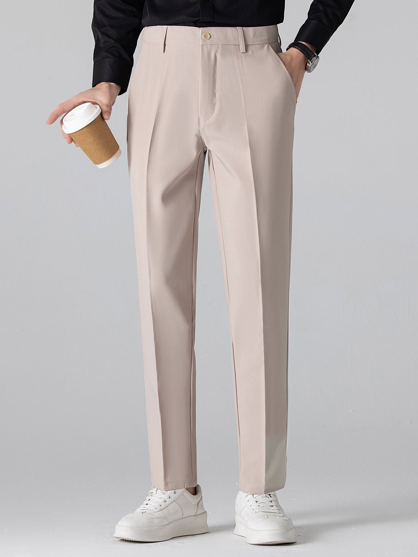 POLO EN JACQUARD GÉOMÉTRIQUE & PANTALON SLIM FIT FUSSELÉ