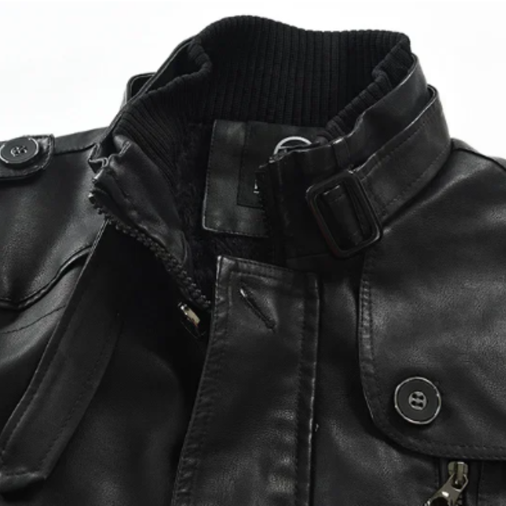 DUMONT LYON | VESTE DE BIKER EN CUIR LONGUE ÉLÉGANTE