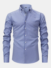 CHEMISE À MANCHES LONGUES À RAYURES AVEC BOUTONS