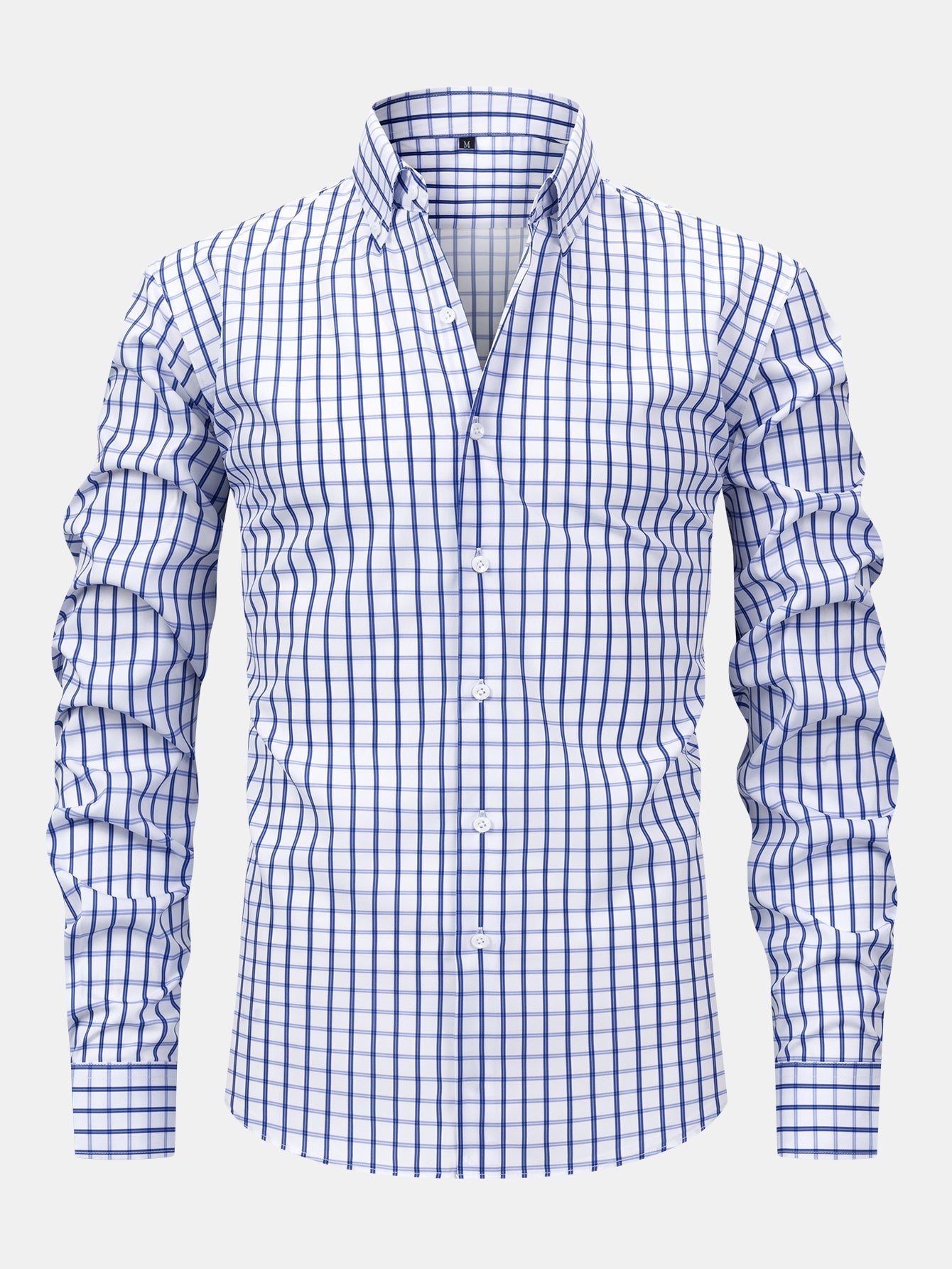 CHEMISE À MANCHES LONGUES À CARREAUX AVEC BOUTONS