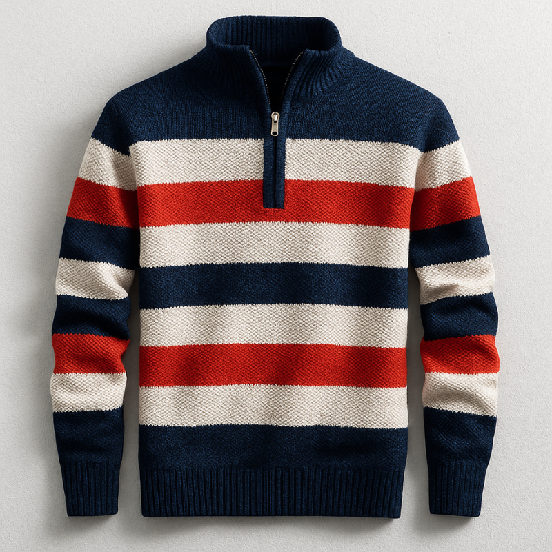 DUMONT LYON | PULLOVER EN MAILLE AVEC ZIP POUR HOMME