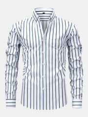 CHEMISE À MANCHES LONGUES À RAYURES AVEC BOUTONS