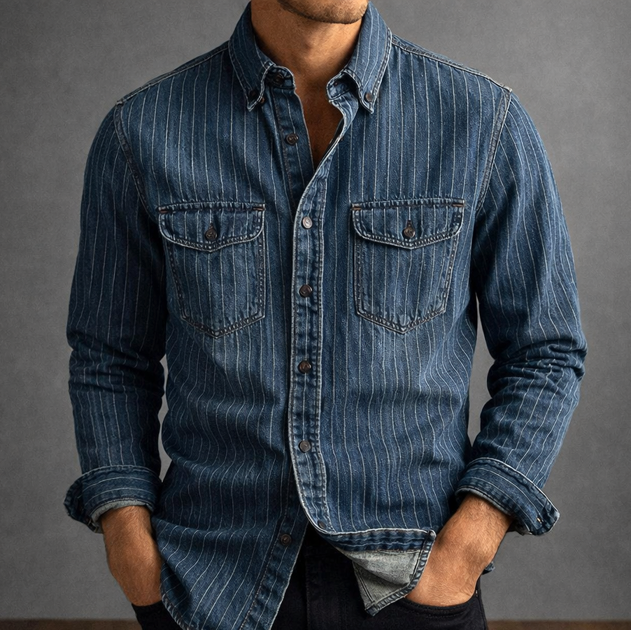 DUMONT LYON | CHEMISE À RAYURES MANCHES LONGUES POUR HOMME