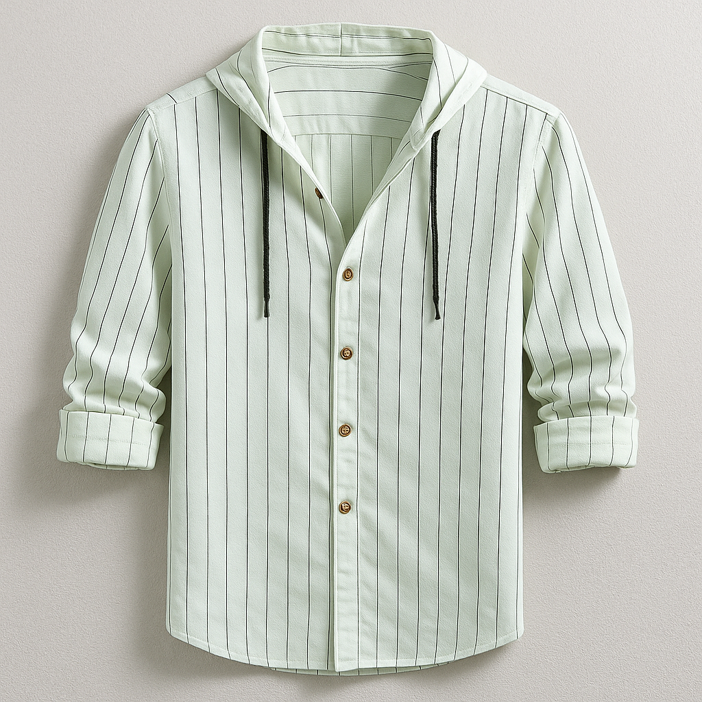 DUMONT LYON™ | CHEMISE DE LUXE À RAYURES AVEC CAPUCHE