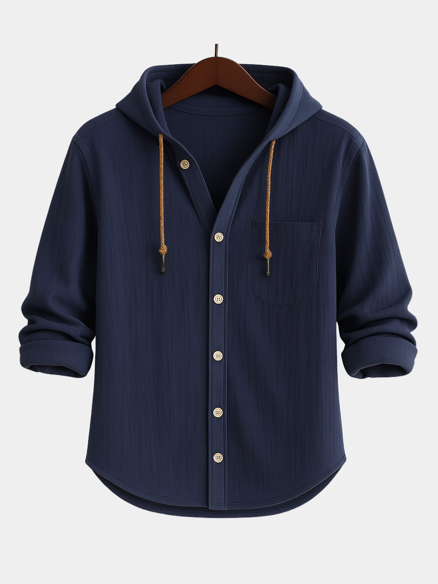 DUMONT LYON™ | CHEMISE DE LUXE EN COTON DOUX AVEC CAPUCHE