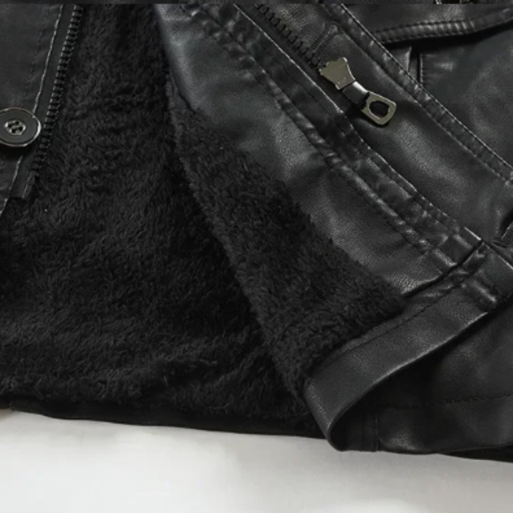 DUMONT LYON | VESTE DE BIKER EN CUIR LONGUE ÉLÉGANTE