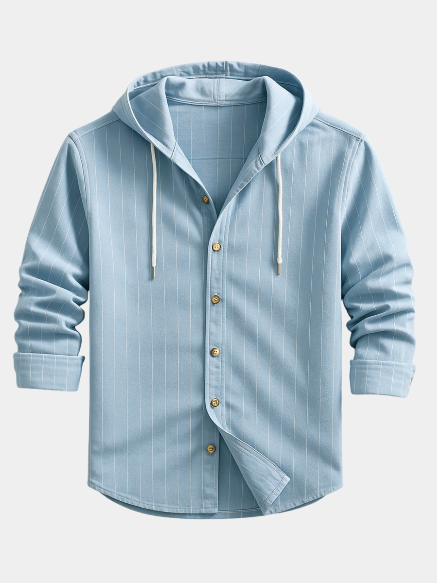 DUMONT LYON™ | CHEMISE DE LUXE À RAYURES AVEC CAPUCHE