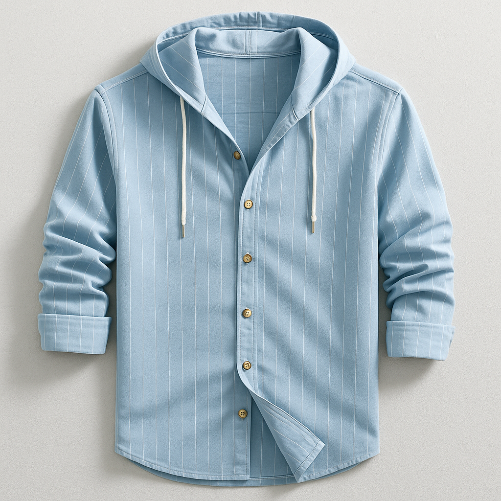 DUMONT LYON™ | CHEMISE DE LUXE À RAYURES AVEC CAPUCHE