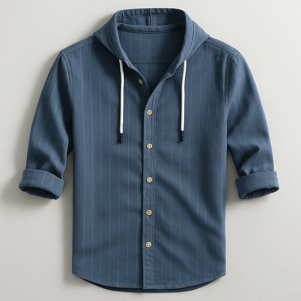 DUMONT LYON™ | CHEMISE DE LUXE À RAYURES AVEC CAPUCHE