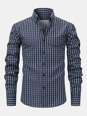CHEMISE À MANCHES LONGUES À CARREAUX AVEC BOUTONS