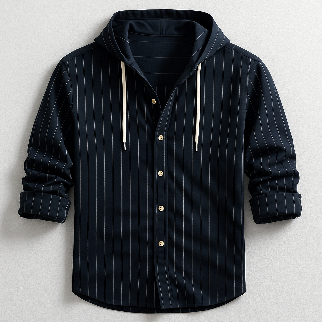 DUMONT LYON™ | CHEMISE DE LUXE À RAYURES AVEC CAPUCHE