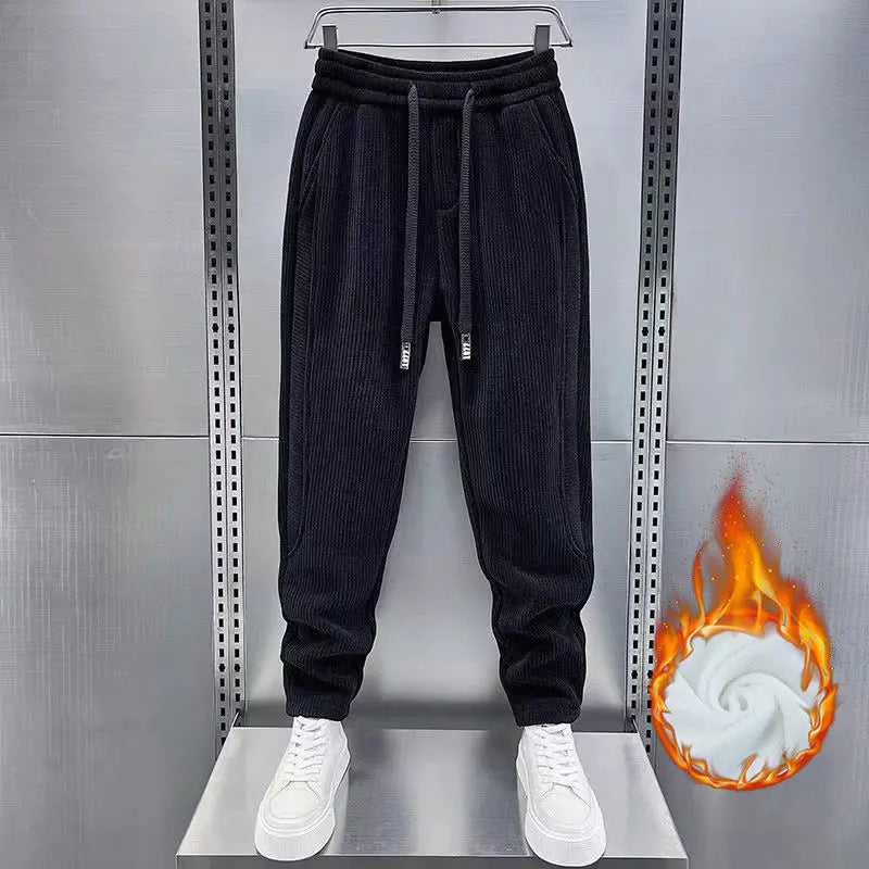 DUMONT LYON | PANTALON DE JOGGING DÉCONTRACTÉ EN VELOURS CÔTELÉ ET POLAIRE