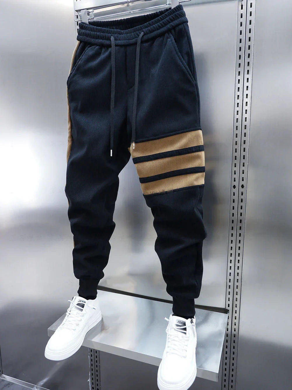 DUMONT LYON | PANTALON DÉCONTRACTÉ À RAYURES PATCHWORK