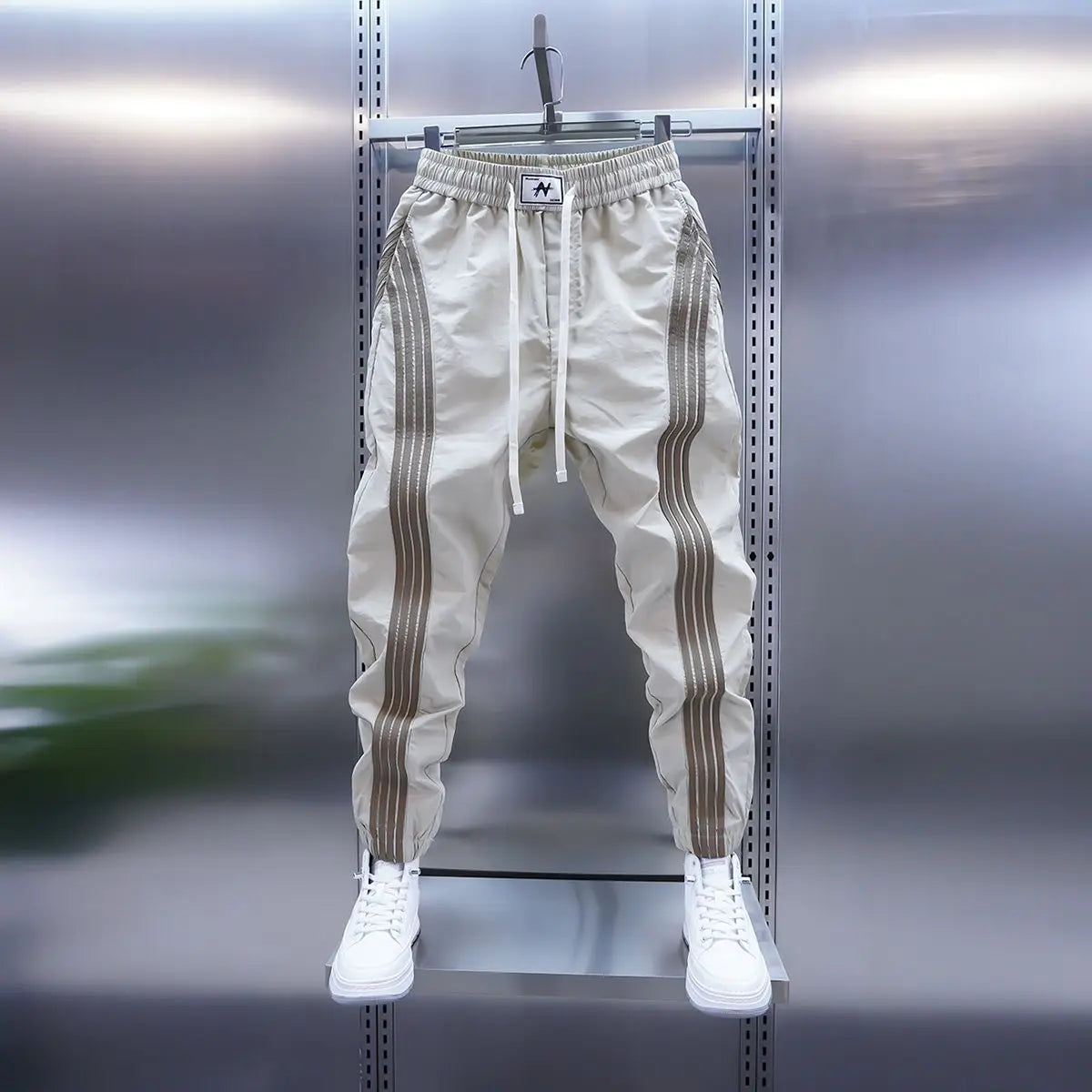 DUMONT LYON | PANTALON DE YOGA SPORTIF À RAYURES DÉCONTRACTÉ