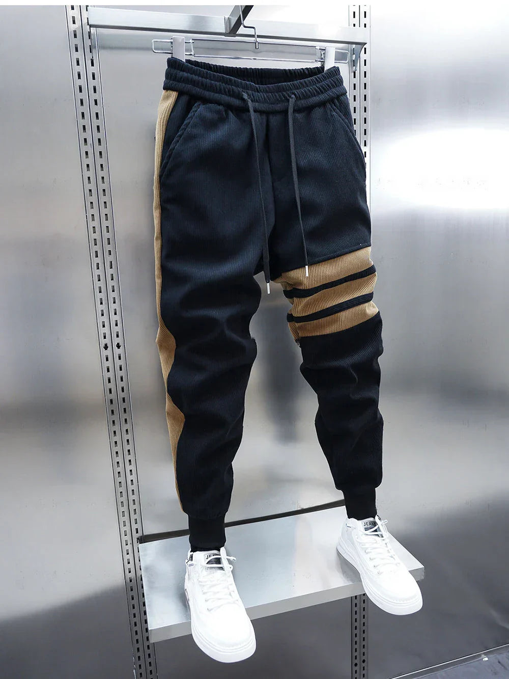 DUMONT LYON | PANTALON DÉCONTRACTÉ À RAYURES PATCHWORK