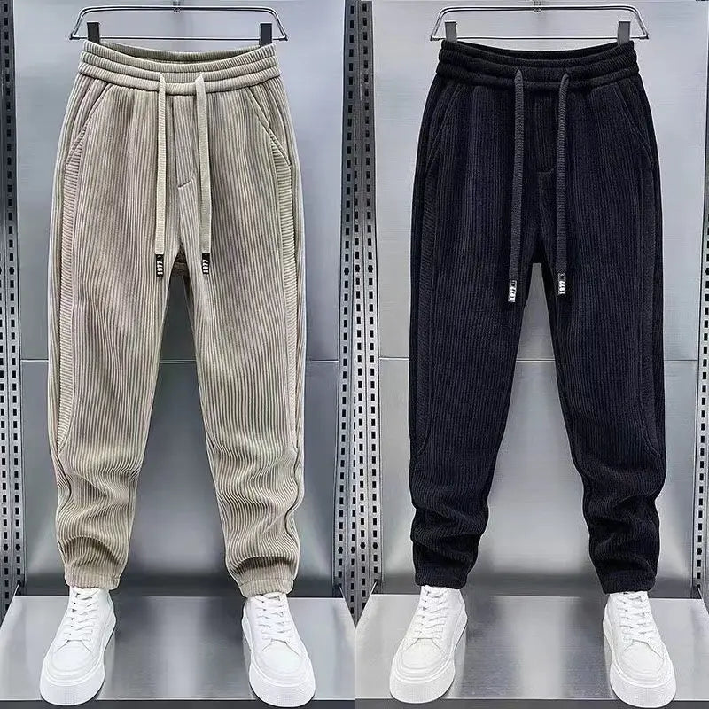 DUMONT LYON | PANTALON DE JOGGING DÉCONTRACTÉ EN VELOURS CÔTELÉ ET POLAIRE