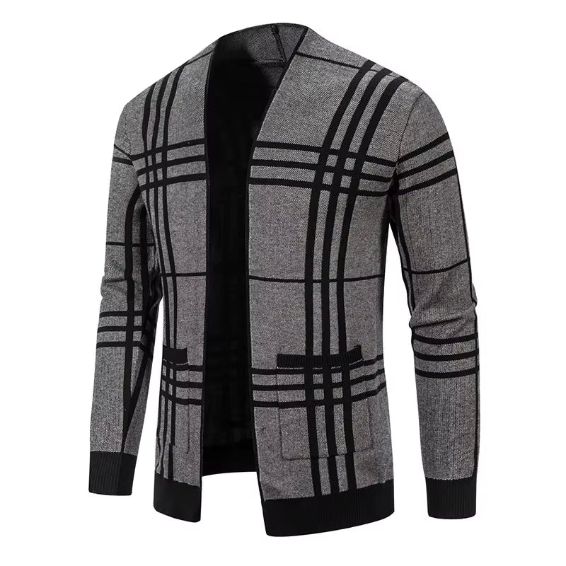 DUMONT LYON | CARDIGAN EN MAILLE À CARREAUX POUR HOMME