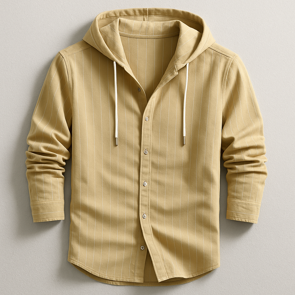 DUMONT LYON™ | CHEMISE DE LUXE À RAYURES AVEC CAPUCHE