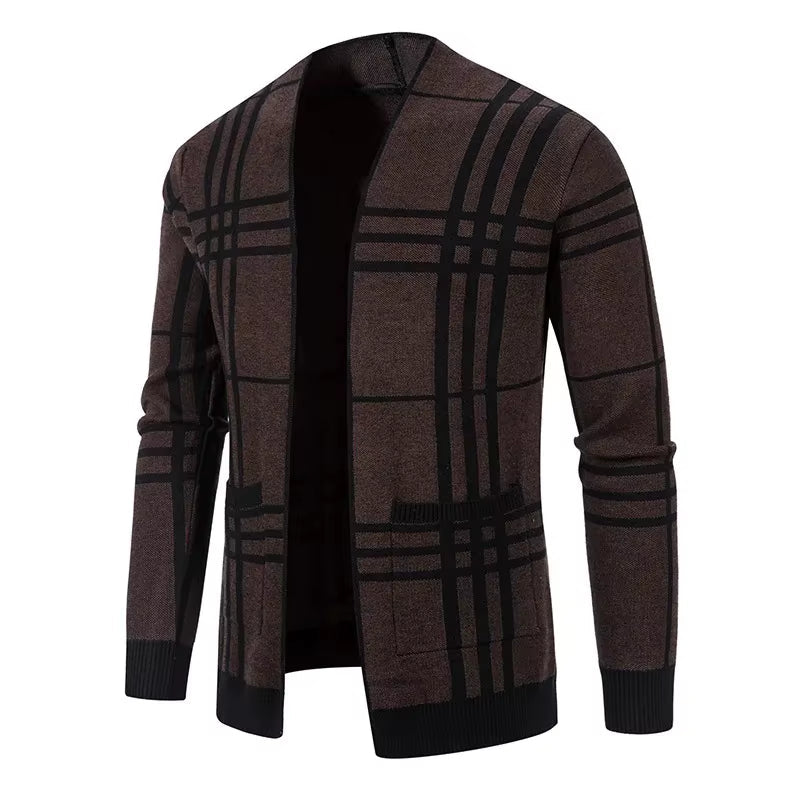 DUMONT LYON | CARDIGAN EN MAILLE À CARREAUX POUR HOMME