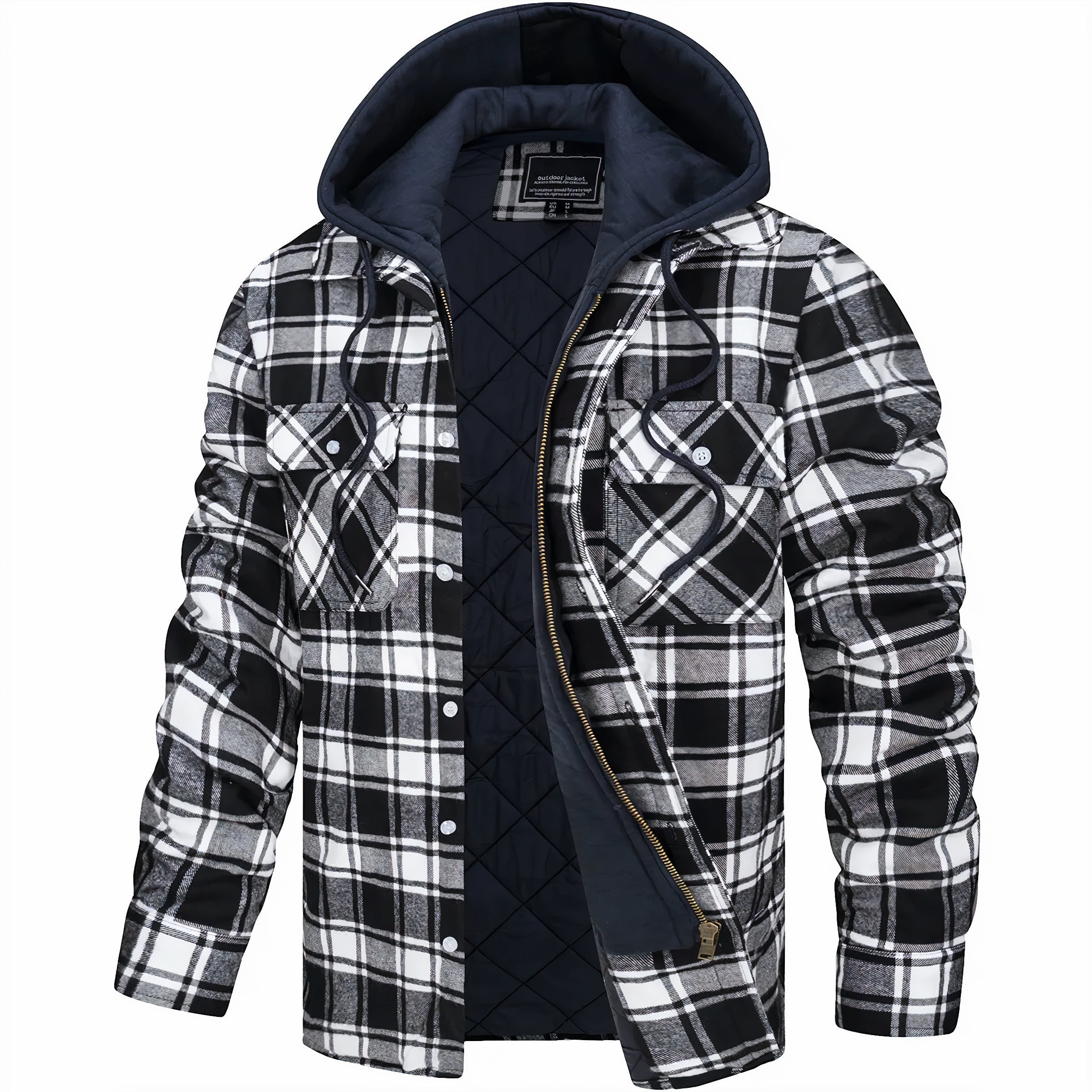 DUMONT LYON | VESTE À CARREAUX AVEC CAPUCHE