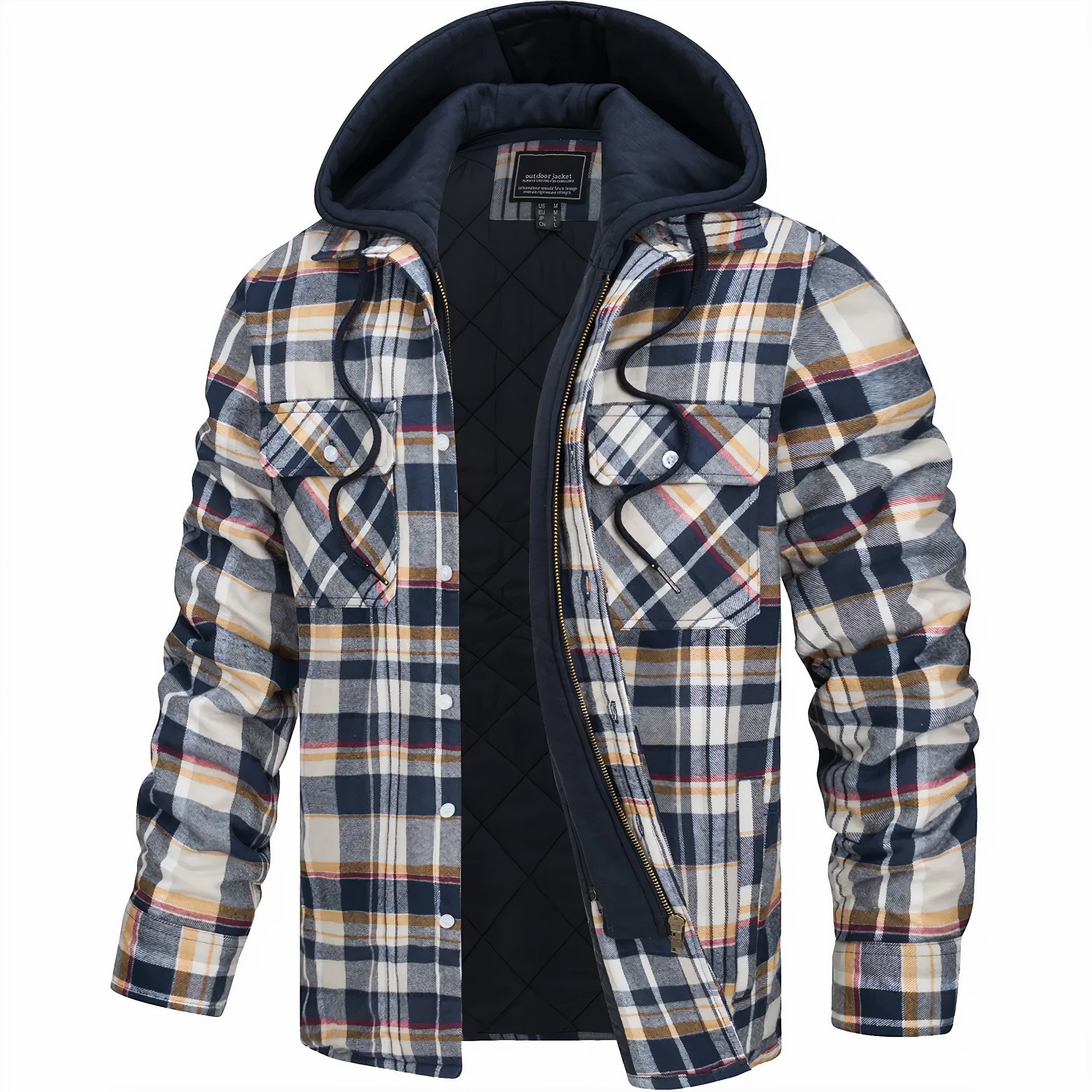DUMONT LYON | VESTE À CARREAUX AVEC CAPUCHE