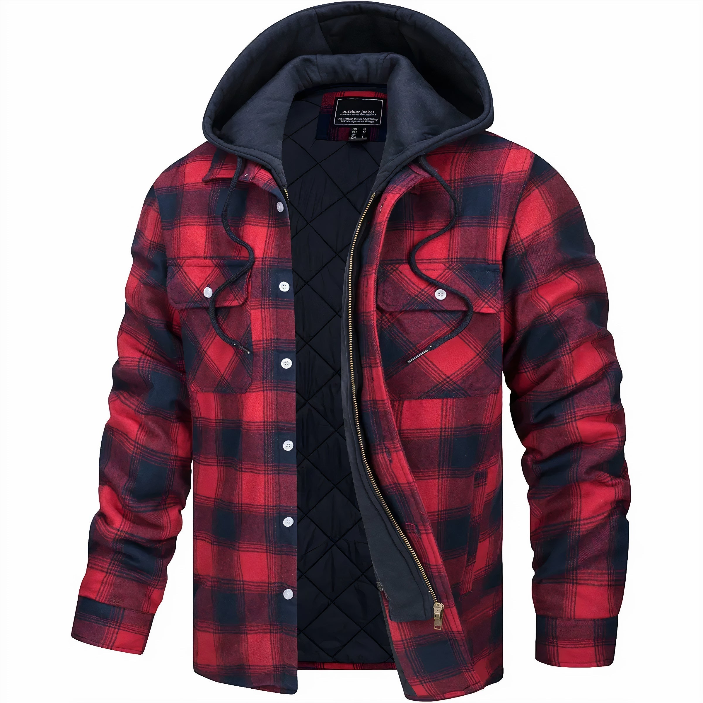 DUMONT LYON | VESTE À CARREAUX AVEC CAPUCHE