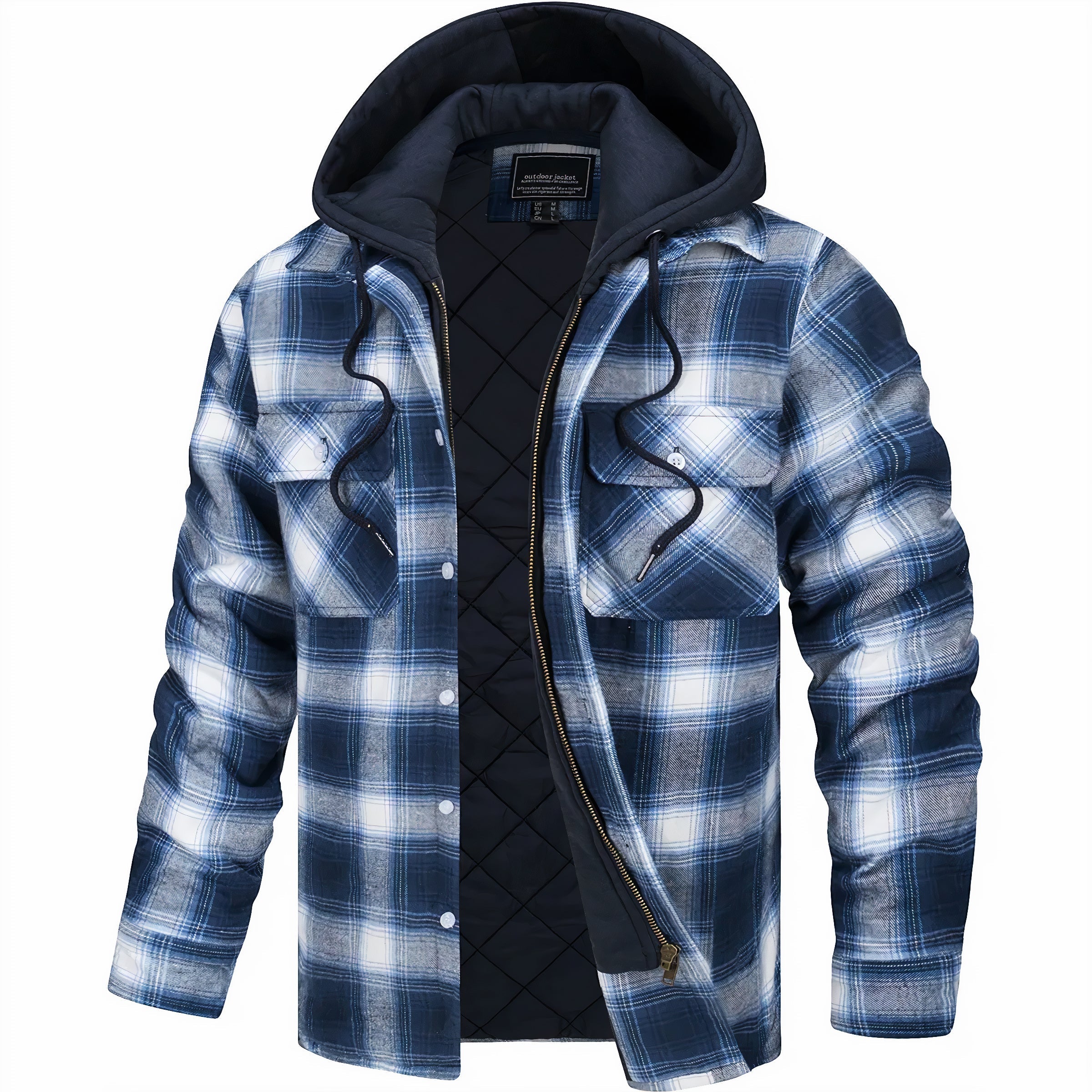 DUMONT LYON | VESTE À CARREAUX AVEC CAPUCHE