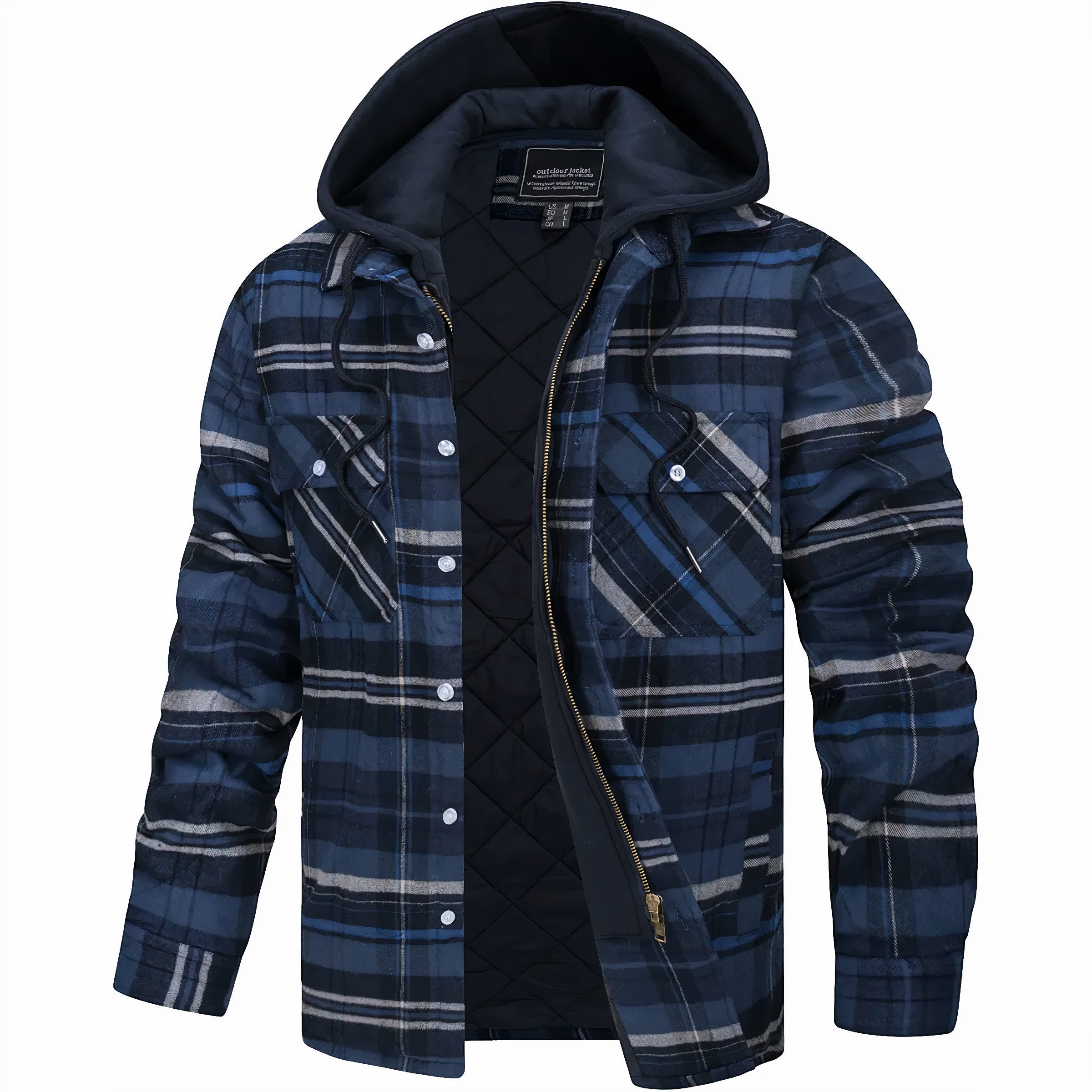 DUMONT LYON | VESTE À CARREAUX AVEC CAPUCHE