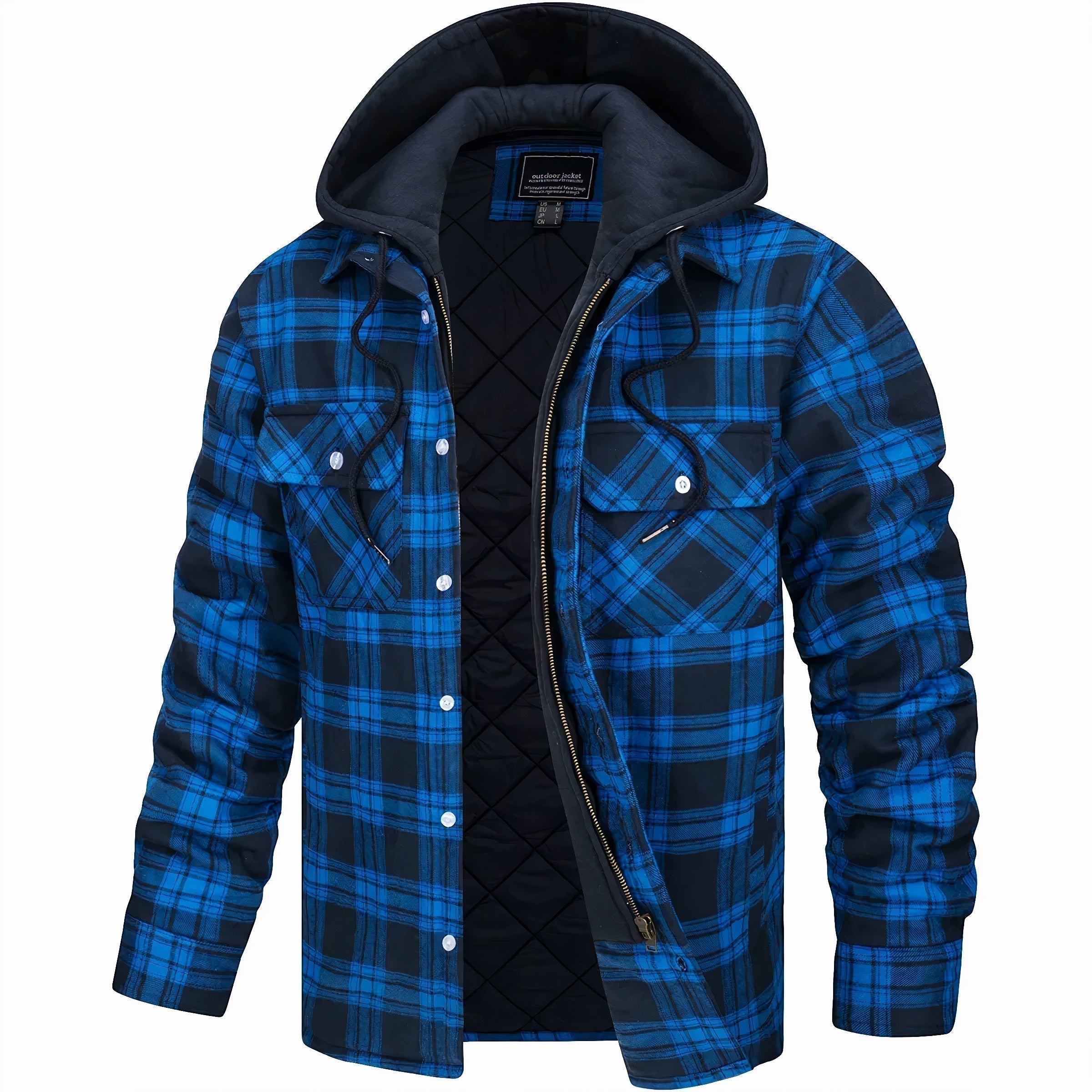 DUMONT LYON | VESTE À CARREAUX AVEC CAPUCHE